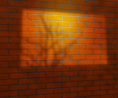 Window Light on Brick Wall Studio Backgroundの写真素材