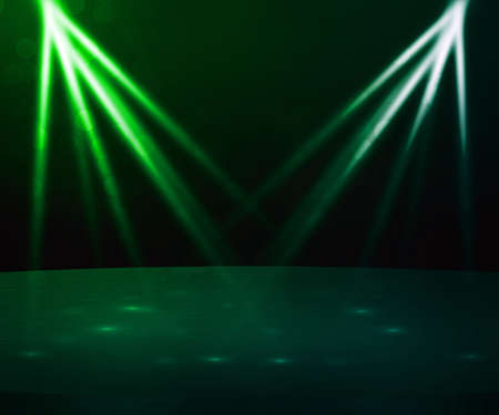 Green Stage with Spotlight Backdropの写真素材