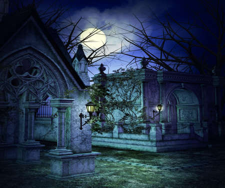 Scary Graveyard Backdrop