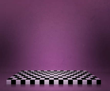 Violet Chessboard Stage Backdropの写真素材
