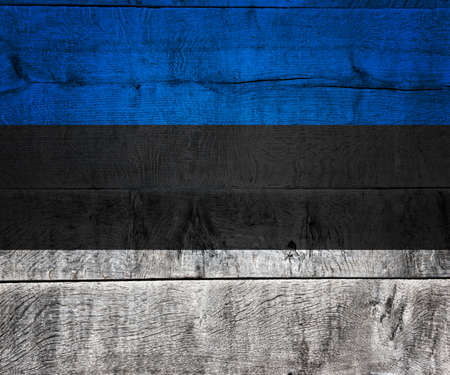 Estonia Flag on Woodの写真素材