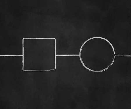 Diagram on Blackboardの写真素材