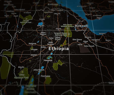 Ethiopia on Mapの写真素材