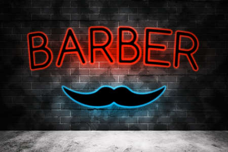 Barber Neon Lightの写真素材