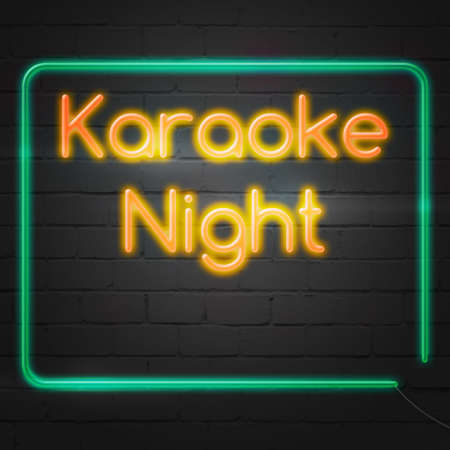 Karaoke Night Banner Backgroundの写真素材