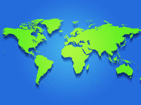 Simple Coloured Map of the Worldの写真素材