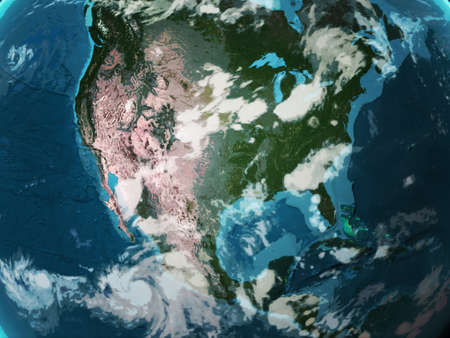 Coloured Map of the USAの写真素材