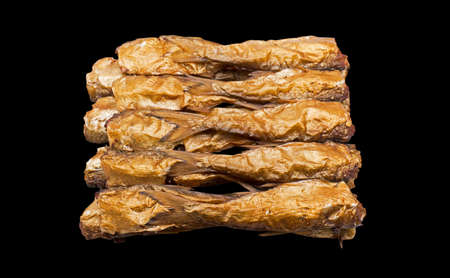 Group of Dried Fish Isolated on Black Background with Clipping Path