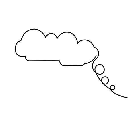 continuous line drawing of dream cloud isolated. vector illustration. vector illustration for banner, poster, web, template. Black thin line image of dream cloud icon - Vectorのイラスト素材