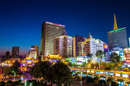 Twilight in kunming city
