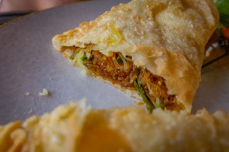 Crispy fried Pad Thai with glas noodles insideの写真素材