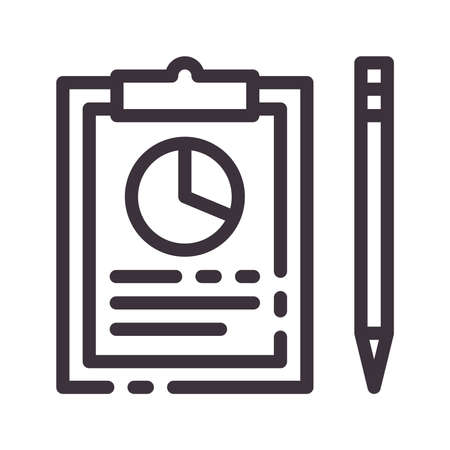Audit and statistics vector line icon. Report and financial statements. Bookkeeping and accounting. Button for web or mobile app. UI / UX user interface. Editable stroke.のイラスト素材