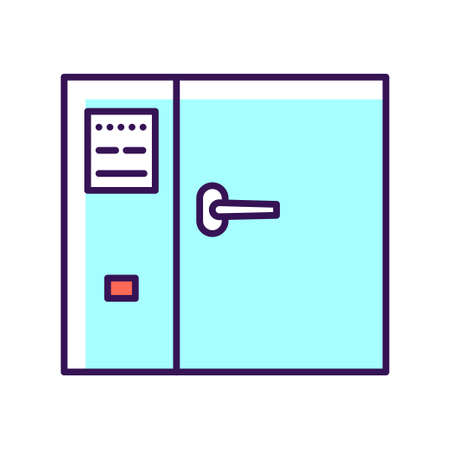 Hot Air Sterilizer line color icon. Sterilize small surgical instrument, glass, petri dishes etc. Outline pictogram for web page, mobile app, promo.のイラスト素材
