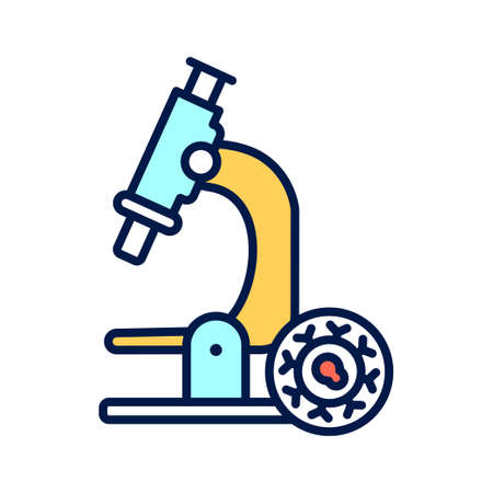Oncology medical research color line icon. Cancer test. Isolated vector element. Outline pictogram...
