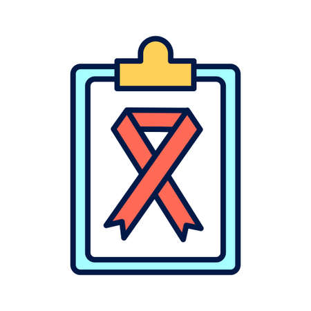 Cancer treatment color line icon. Palliative care, hospice Isolated vector element. Outline pictogram for web page, mobile app, promoのイラスト素材