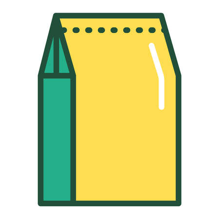 Recycle eco paper packaging and snack bag line color icon. Zero waste lifestyle. Outline pictogram for web page, mobile app, promo.のイラスト素材