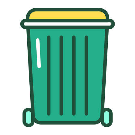 Bin line color icon. Zero waste lifestyle. Eco friendly. Outline pictogramのイラスト素材