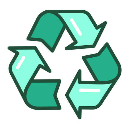 Recycle color color line icon. Eco friendly. Pollution prevention symbol. Enviroment protection. UI/UX/GUI design element.のイラスト素材