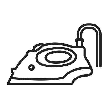 Steam iron black line icon. Household equipment. Sign for web page, mobile app, banner.のイラスト素材