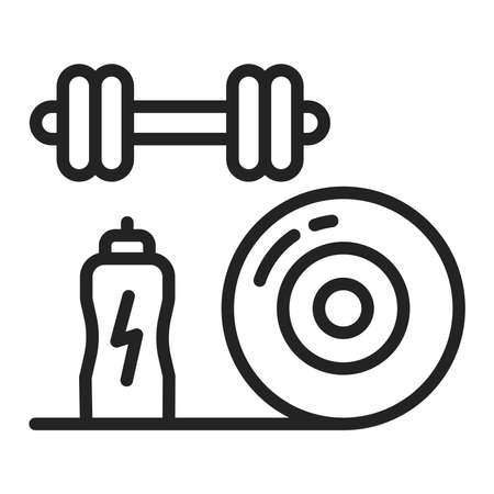 Sports equipment black line icon. Home leisure. Outline pictogram for web page, mobile app, promo.の写真素材