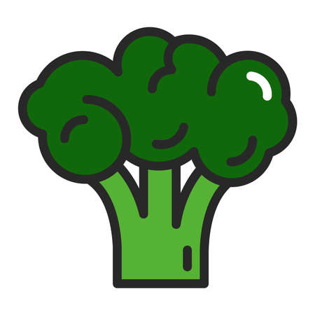 Broccoli color line icon. Healthy, organic food. Proper nutrition. Natural vegetable. Isolated vector element. Outline pictogram for web page, mobile app, promo.のイラスト素材