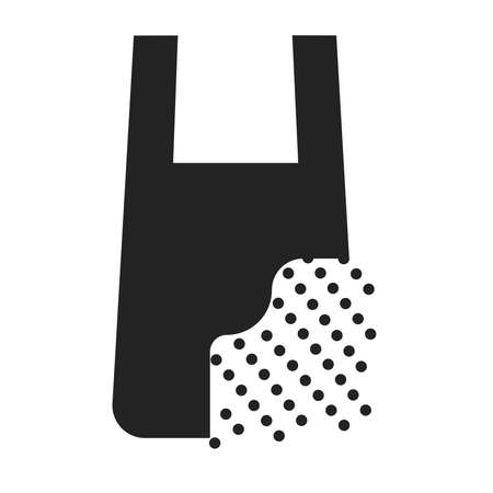 Recyclable package black glyph icon. Waste recycling. Biodegradable polymers. Fast recycle product. Pictogram for web page, mobile app, promo.のイラスト素材