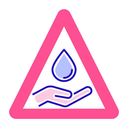 Water scarcity color line icon. Ecological disaster. Isolated vector element. Outline pictogram for web page, mobile app, promo. Vector illustrationのイラスト素材
