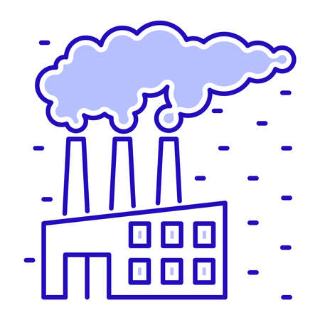 Air pollution color line icon. Eco problems. Isolated vector element. Outline pictogram for web page, mobile app, promo. Vector illustration. Vector illustration. Vector illustrationのイラスト素材