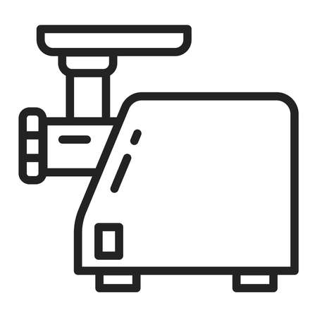Electric meat grinder black line icon. Kitchen appliance. Household equipment. Sign for web page, mobile app, banner. Vector illustrationのイラスト素材