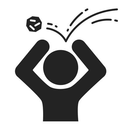 Physical humiliation black glyph icon. Harassment, beat and violence. Isolated vector element. Outline pictogram for web page, mobile app, promo. Vector illustrationのイラスト素材
