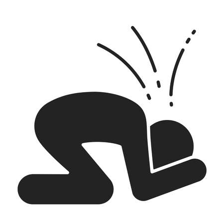 Bullying black glyph icon. Harassment, and violence. Isolated vector element. Outline pictogram for web page, mobile app, promo. Vector illustrationのイラスト素材