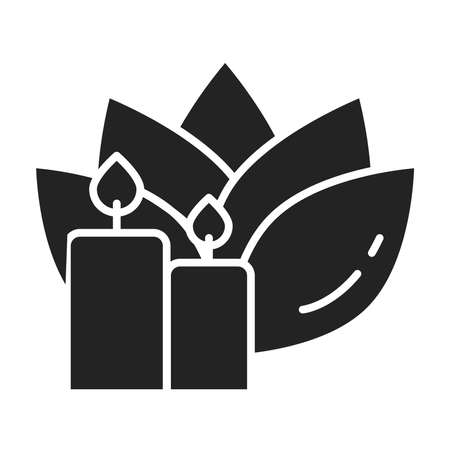 Meditation black glyph icon. Home leisure. Isolated vector element.のイラスト素材