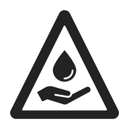 Water scarcity black glyph icon. Ecological disaster. Isolated vector element. Outline pictogram for web page, mobile app, promo.のイラスト素材