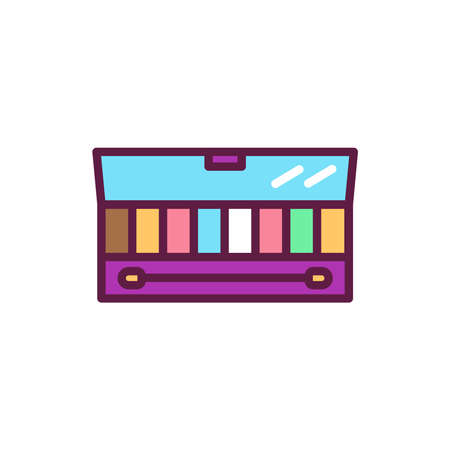 Eyeshadow palette color line icon. Beauty industry. Professional facial makeup. Beauty industry. Isolated vector element. Outline pictogram for web page, mobile app, promo. Vector illustrationのイラスト素材