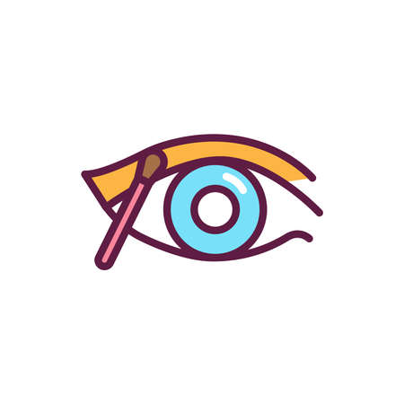Make up eye color line icon. Professional visage. Beauty industry. Isolated vector element. Outline pictogram for web page, mobile app, promo. Vector illustrationのイラスト素材