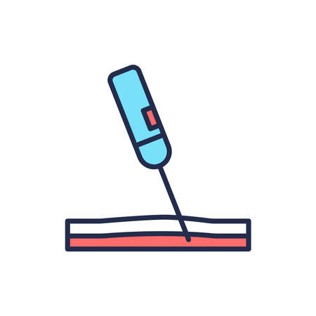 Biopsy color line icon. Isolated vector element. Outline pictogram for web page, mobile app, promoのイラスト素材