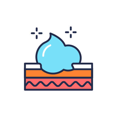 Moisturizing color line icon. Skin layer. Outline pictogram for web page, mobile app, promo.のイラスト素材