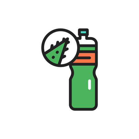 Aloe juice color line icon. Vector illustrationのイラスト素材