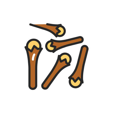 Cloves color line icon. Spices, seasoning. Vector illustrationのイラスト素材