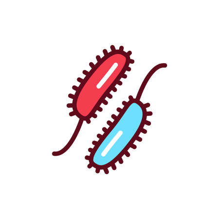 Viruses color line icon. Vector illustration. Outline pictogram for web page, mobile app, promoのイラスト素材