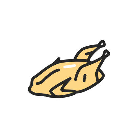 Quail meat color line icon. Pictogram for web page, mobile app, promo. Editable stroke.のイラスト素材