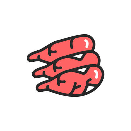 Horse meat steaks color line icon. Pictogram for web page, mobile app, promo. Editable stroke.のイラスト素材