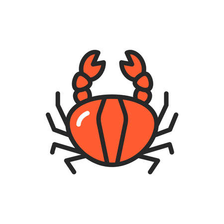 Crab color line icon. Pictogram for web page, mobile app, promo. Editable stroke.のイラスト素材