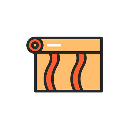 Roll wallpaper color line icon. Pictogram for web page, mobile app, promo. Editable stroke.のイラスト素材