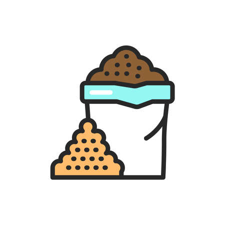 Bulk materials color line icon. Pictogram for web page, mobile app, promo. Editable stroke.のイラスト素材