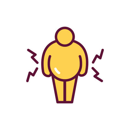 Cushings disease color line icon. Isolated vector element.のイラスト素材