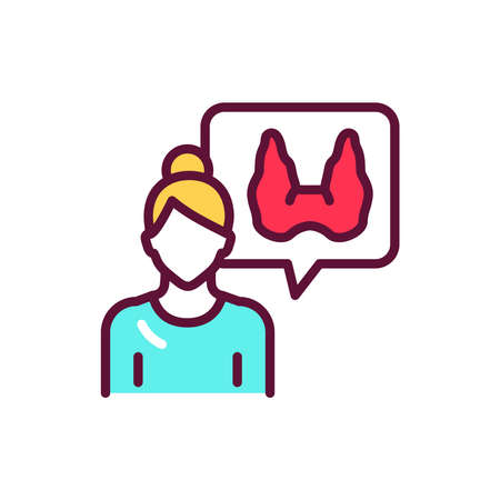 Endocrinologist doctor color line icon. Isolated vector element.のイラスト素材