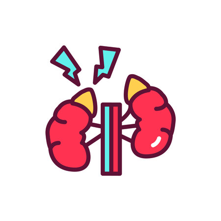 Addisons disease color line icon. Isolated vector element.のイラスト素材