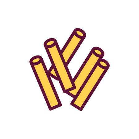 Original italian pasta Macaroni  color line icon. Isolated vector element.のイラスト素材