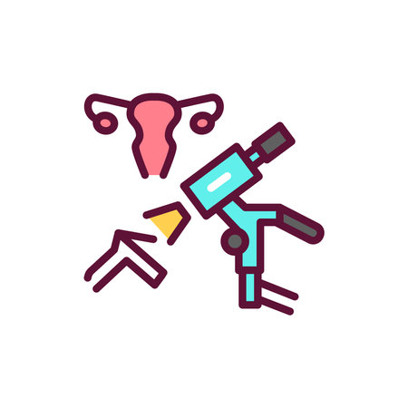 Colposcopy line icon. Outline pictogram for web page.のイラスト素材